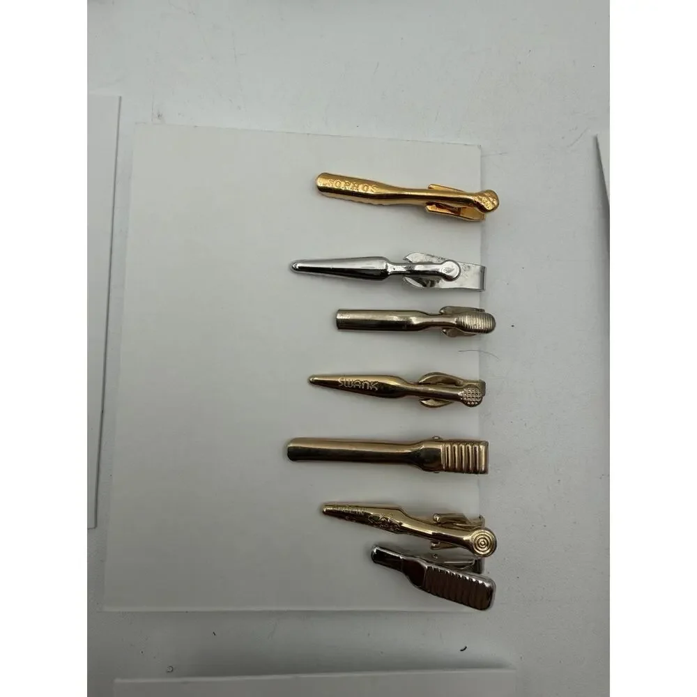 Vintage Lot 60+ Tie Clip/ Tie Pin Signed Anson Hicock Swank Gold Silver Tone